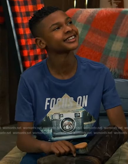 Bill’s blue camera graphic tee on Bunkd