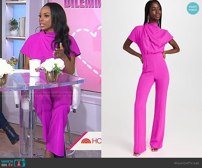 Black Halo Estella Jumpsuit worn by Devyn Simone on Today