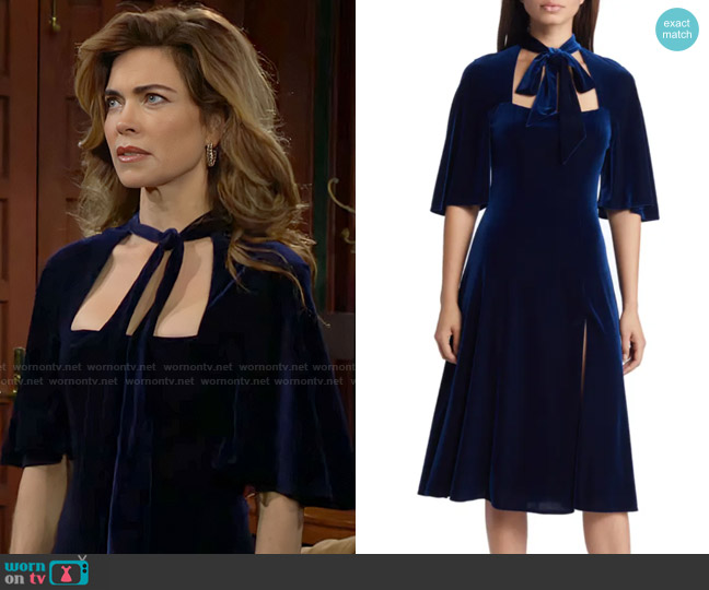 Black Halo Coralia Dress worn by Victoria Newman (Amelia Heinle) on The Young and the Restless