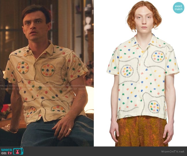 Bode Fleurette Shirt worn by Maximus Wolfe (Thomas Doherty) on Gossip Girl