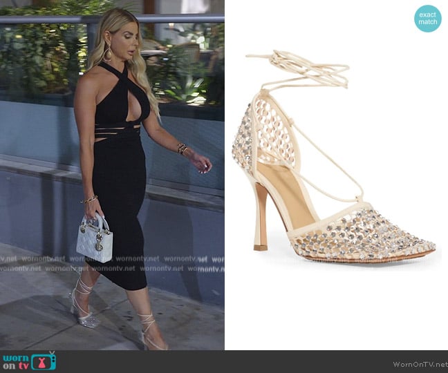 Bottega Veneta Crystal Embellished Stretch Sandal worn by Alexia Echevarria (Alexia Echevarria) on The Real Housewives of Miami