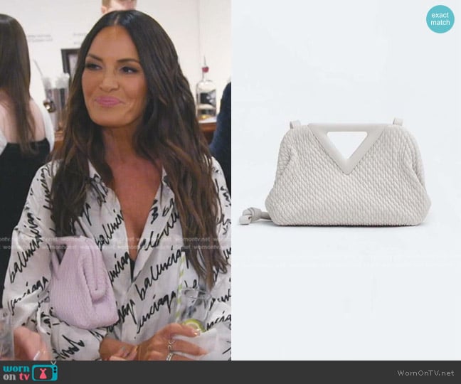 Bottega Veneta The Point Small Quilted Leather Pouch worn by Lisa Barlow on The Real Housewives of Salt Lake City