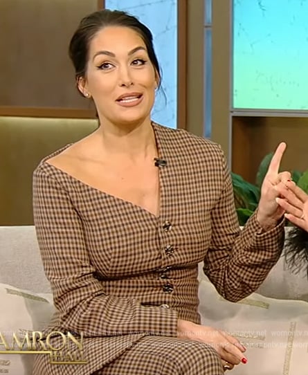 Brie Bella’s gingham check top and pants on Tamron Hall Show
