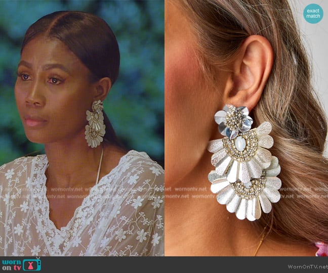 Buddy Love Natalie Statement Earring- Disco worn by Kiki Barth (Kiki Barth) on The Real Housewives of Miami