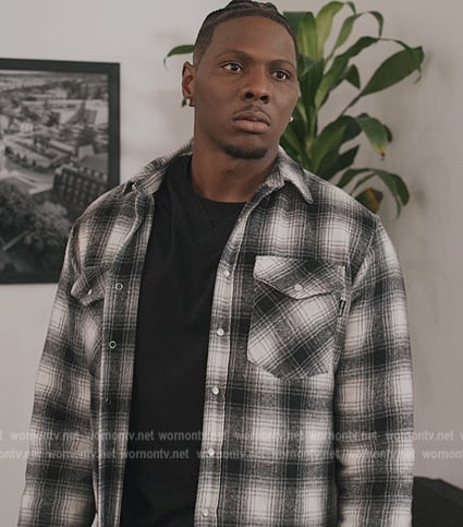 Cam’s plaid flannel shacket on All American Homecoming