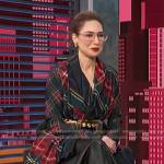 Carla Rockmore’s tartan check coat on Access Hollywood