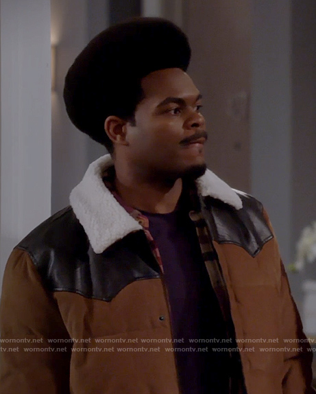 Carter’s brown western puffer jacket on Call Me Kat