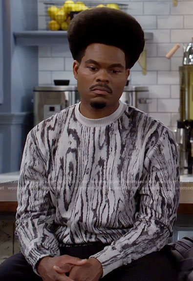 Carter’s woodgrain print sweater on Call Me Kat