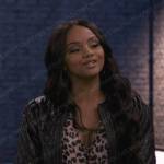 Chanel’s leopard dress and black jacket on Days of our Lives