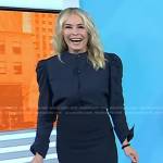 Chelsea Handler’s navy ruched puff sleeve blouse on Today