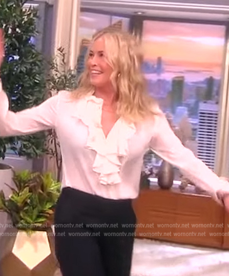 Chelsea Handler’s white ruffle blouse on The View