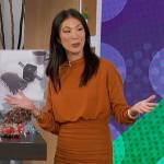 Chi Lan Lieu’s brown mini dress on The Talk