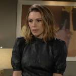 Chloe’s black leather dress on The Young and the Restless