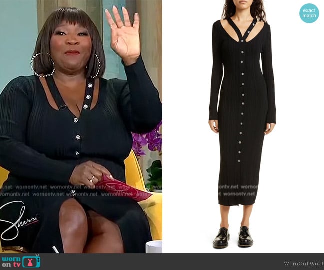 Cinq a Sept Cutout Longline Cardigan worn by Bevy Smith on Sherri