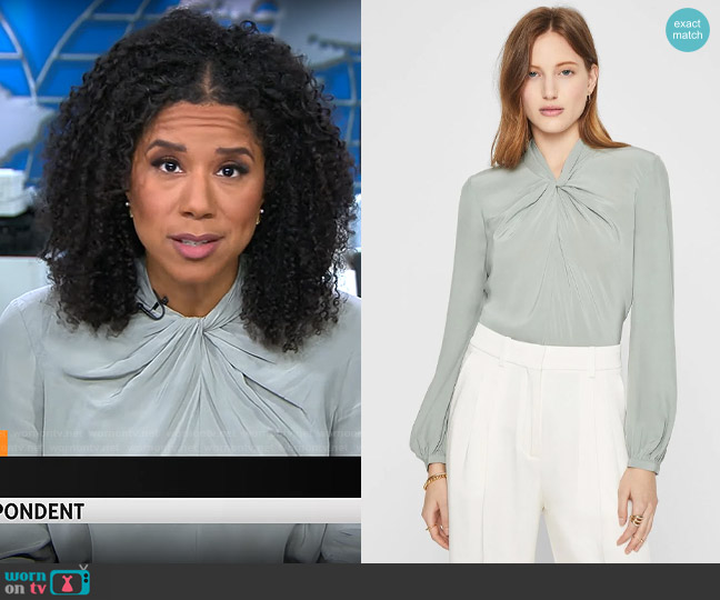 Club Monaco Twist Neck Top worn by Adriana Diaz on CBS Mornings