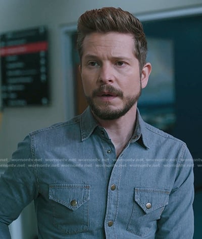 Corad’s denim shirt on The Resident