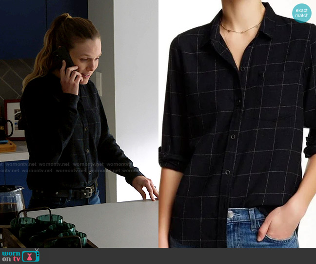 Current/Elliott Windowpane Shirt worn by Hailey Upton (Tracy Spiridakos) on Chicago PD