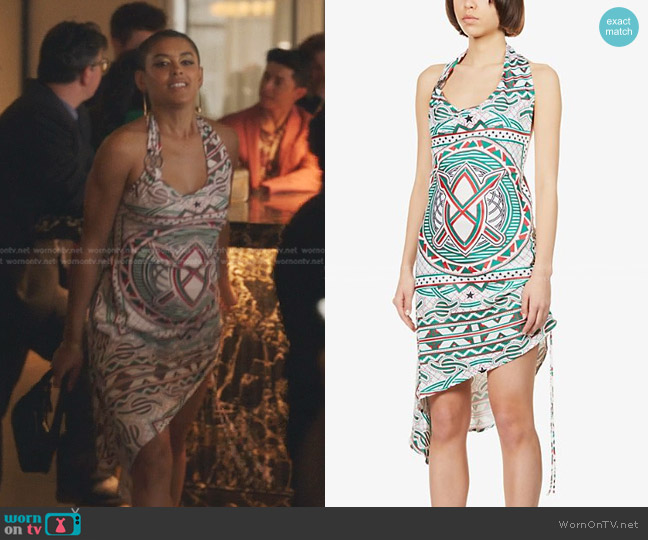 Daily Paper Meaza Graphic-Print Jersey Dress worn by Julien Calloway (Jordan Alexander) on Gossip Girl