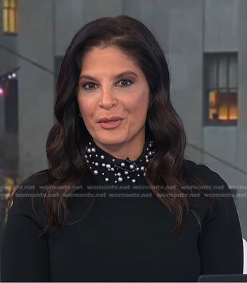 Darlene Rodriguez’s black pearl embellished neck sweater on Today