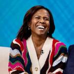 Deborah Roberts’s multi-color striped cardigan on Today