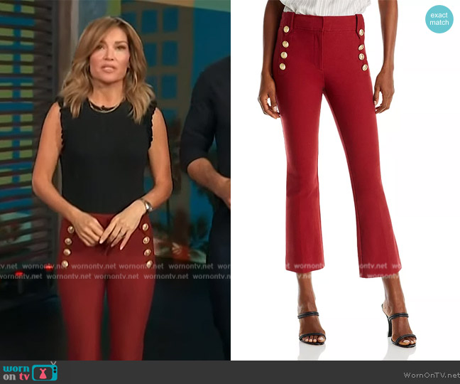 Derek Lam 10 Crosby Robertson Crop Flare Pants worn by Kit Hoover on Access Hollywood