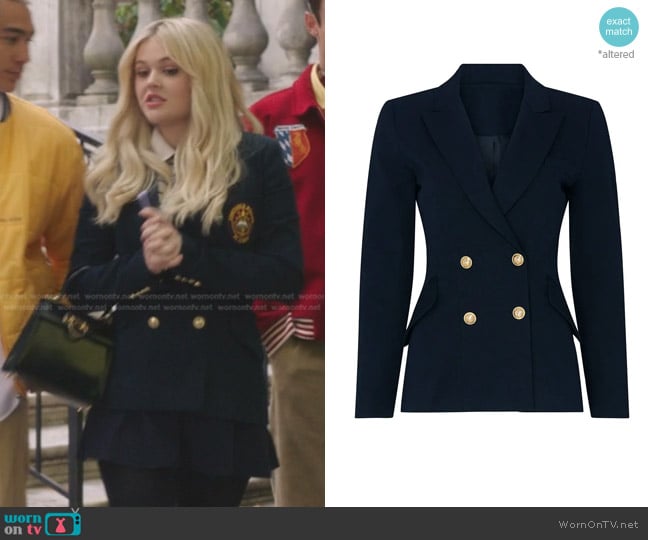 Derek Lam 10 Crosby Rodeo Double Breasted Blazer worn by Audrey Hope (Emily Alyn Lind) on Gossip Girl