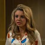 Destiny’s white bug print pajamas on Bunkd