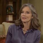 Diane’s satin button down shirt on The Young and the Restless