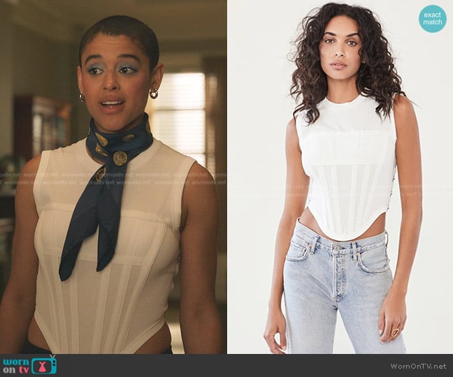 Dion Lee Rib Corset Tank worn by Julien Calloway (Jordan Alexander) on Gossip Girl