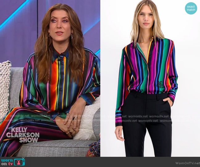 dMn Paris Simon Blouse worn by Kate Walsh on The Kelly Clarkson Show