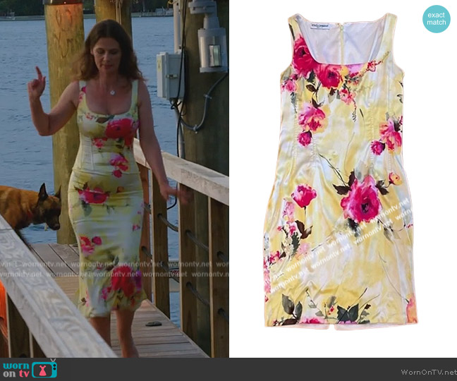 Dolce and Gabbana Floral Print Dress worn by Julia Lemigova (Julia Lemigova) on The Real Housewives of Miami