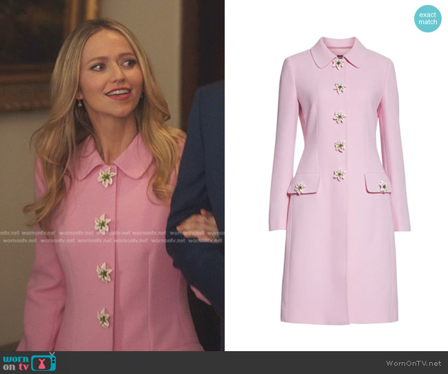 Dolce & Gabbana Floral Button Coat worn by Jessica Bradley  (Johanna Braddy) on Gossip Girl