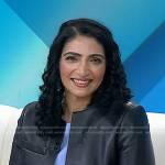 Dr. Emi Hosoda’s black leather jacket on Today