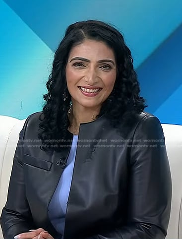 Dr. Emi Hosoda’s black leather jacket on Today