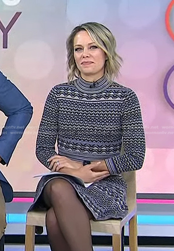 Dylan’s grey fair isle knit dress on Today