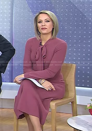 Dylan’s pink tie neck dress on Today