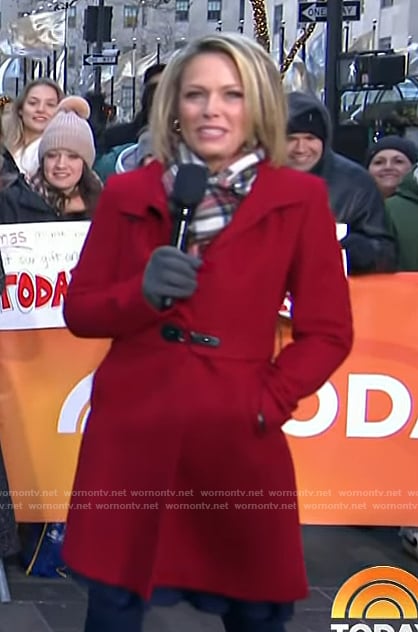 Dylan’s red buckle coat on Today