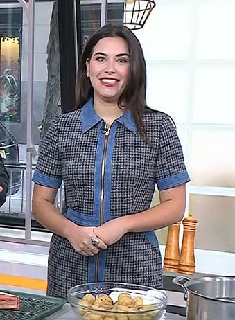 Elena Besser’s tweed zip front dress on Today