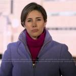 Elwyn Lopez’s lilac zip front coat on Good Morning America
