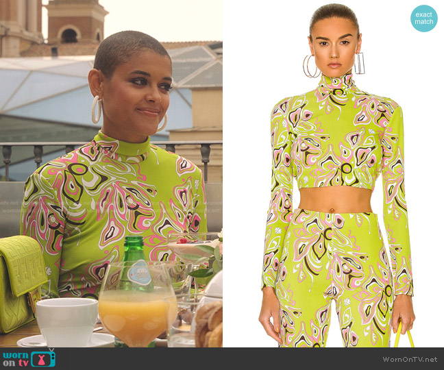 Emilio Pucci Long Sleeve Top worn by Julien Calloway (Jordan Alexander) on Gossip Girl