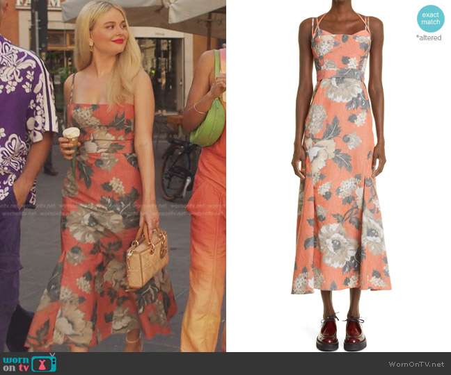 Erdem Otto Virginia Floral Print Linen Blend Sundress worn by Audrey Hope (Emily Alyn Lind) on Gossip Girl