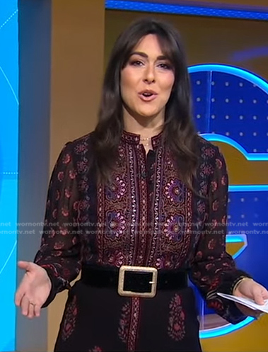 Erielle’s black floral embroidered dress on Good Morning America