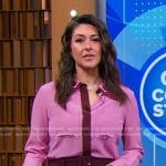 Erielle’s pink embroidered collar blouse on Good Morning America