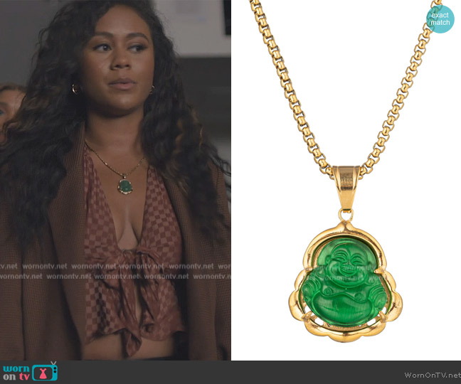 Eye Candy Buddha Pendant Necklace worn by Keisha (Netta Walker) on All American Homecoming