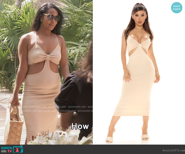 Fashion Nova Sunset Beach Midi Dress worn by Jacqueline Blake on The Real Housewives of Potomac