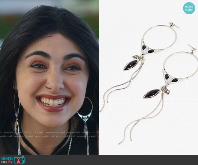 Free People Jaxon Hoop Earrings worn by Helene (Alexa Mansour) on Fantasy Island