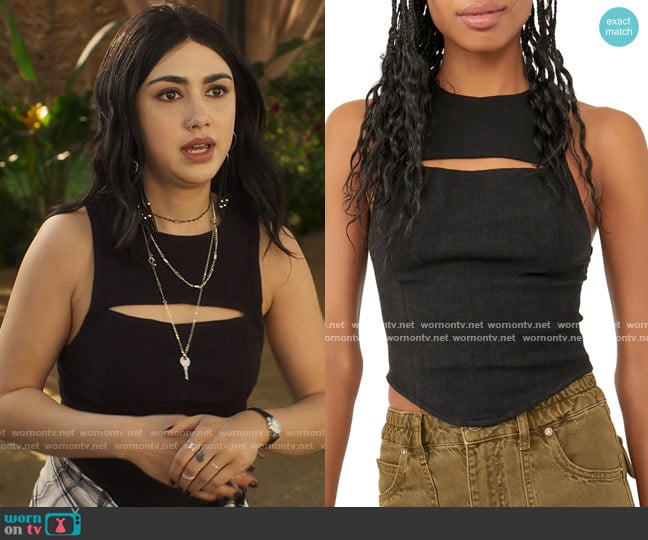 Free People Sneak a Peek Crop Top worn by Helene (Alexa Mansour) on Fantasy Island
