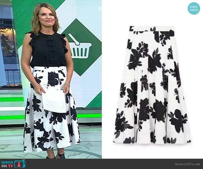 G. Label Boyle Brushed Floral Skirt worn by Savannah Guthrie on Today