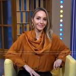 Gabrielle Bernstein’s orange orange scarf neck blouse on Good Morning America