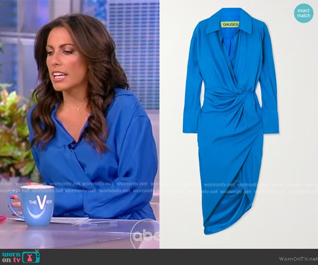 Gauge81 Puno silk-satin midi shirt dress worn by Alyssa Farah Griffin on The View